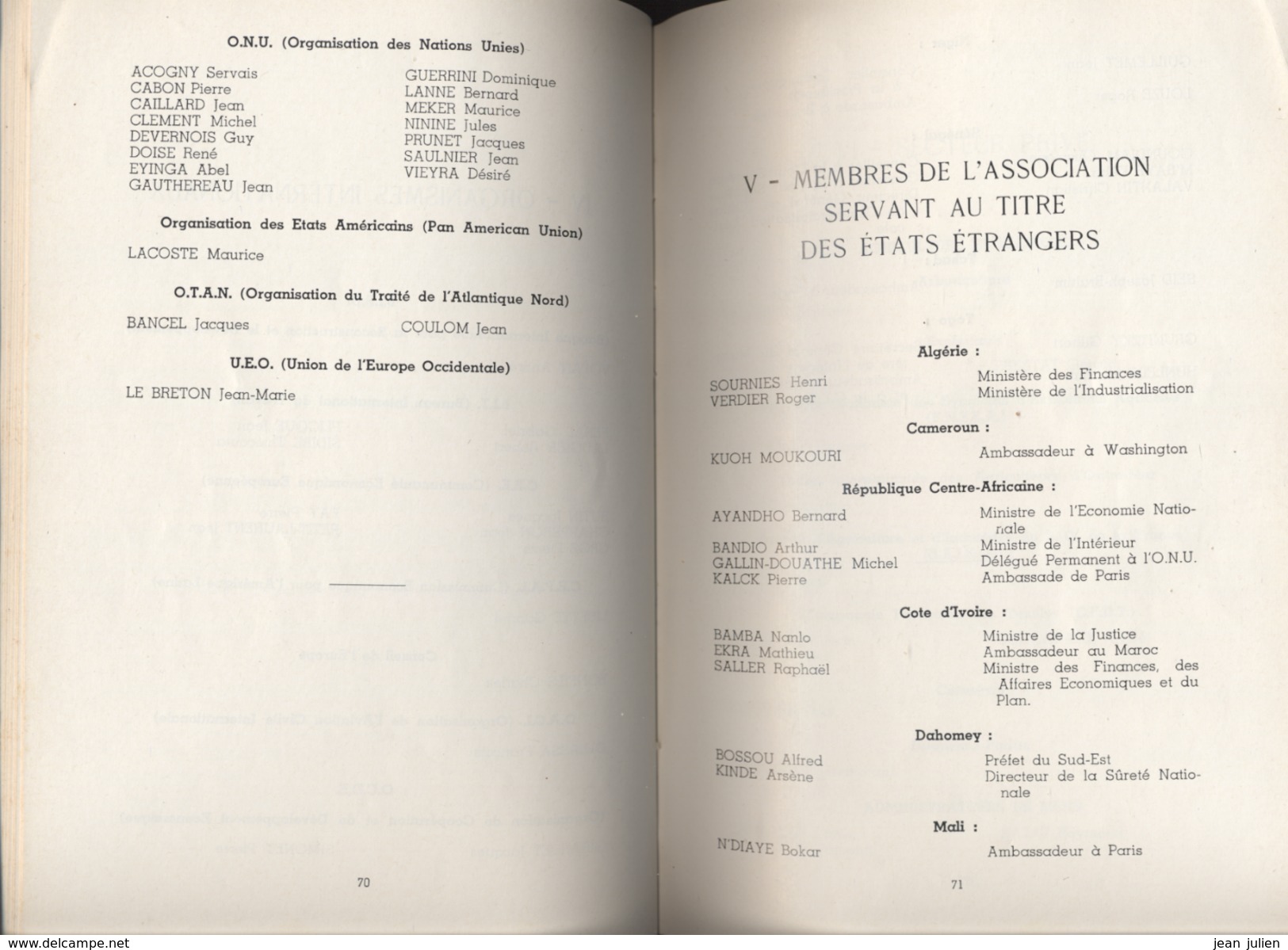 ANNUAIRE de L'ASSOCIATION des ANCIENS ELEVES ECOLE NATIONALE de la FRANCE D'OUTRE MER - 1964 - 10 scans