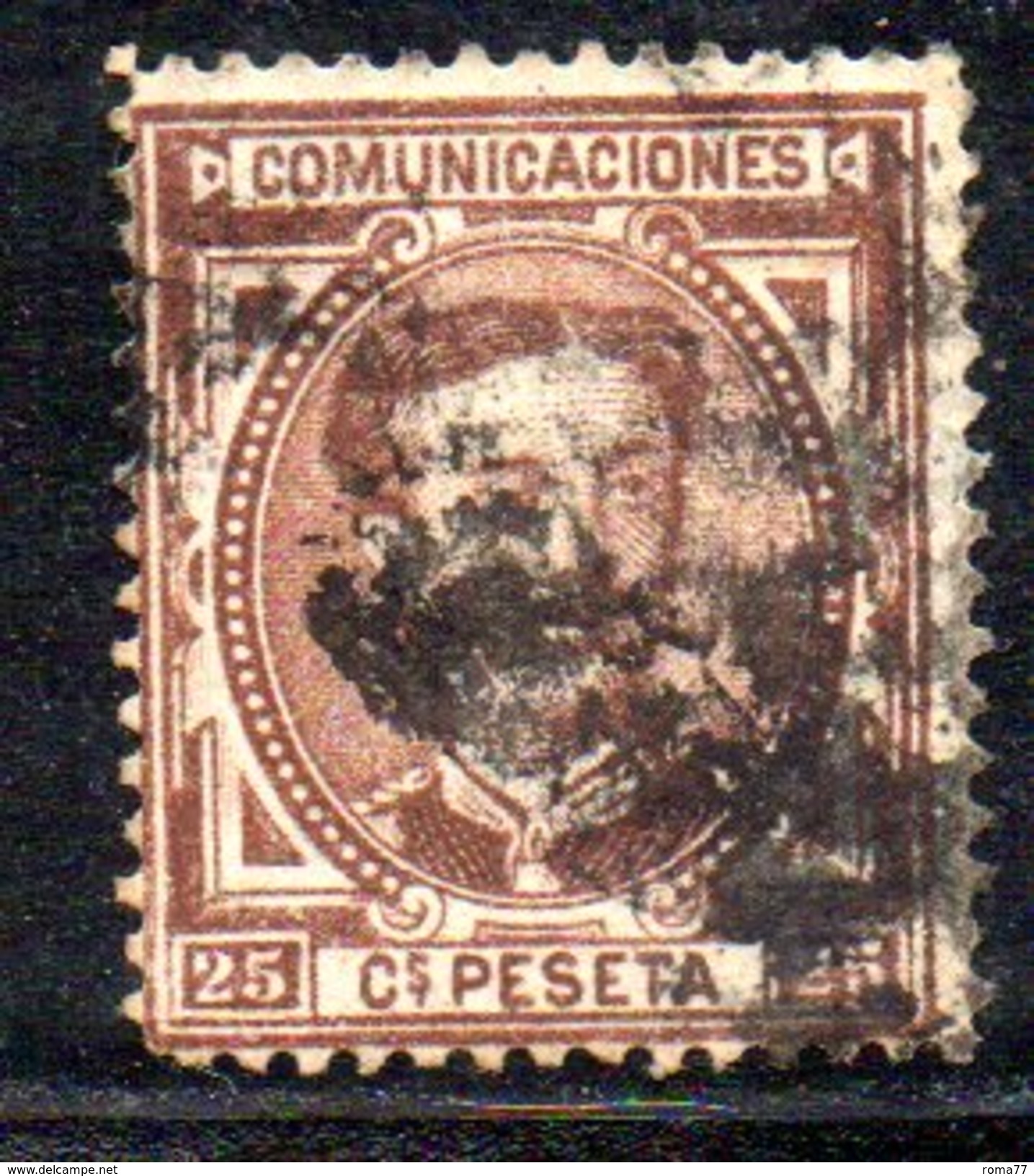 XP2324 - SPAGNA 1876 ,  Alfonso XII  Il  25  Centesimi Usato - Usati