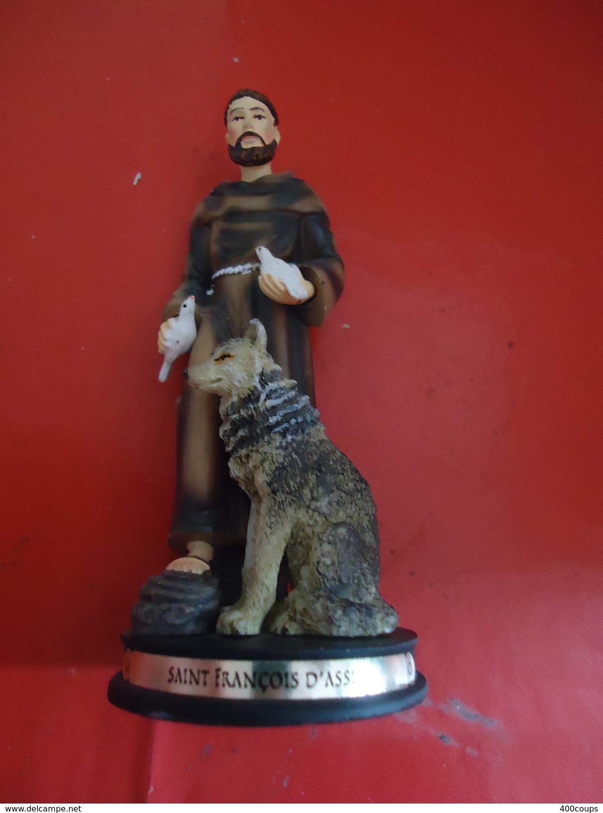 Statuette De 20 ? - Hauteur 13 Cm - Saint François D'Assise - Nom Sous Le Socle Et Sur Le Bandeau De Celui-ci - - Religione & Esoterismo