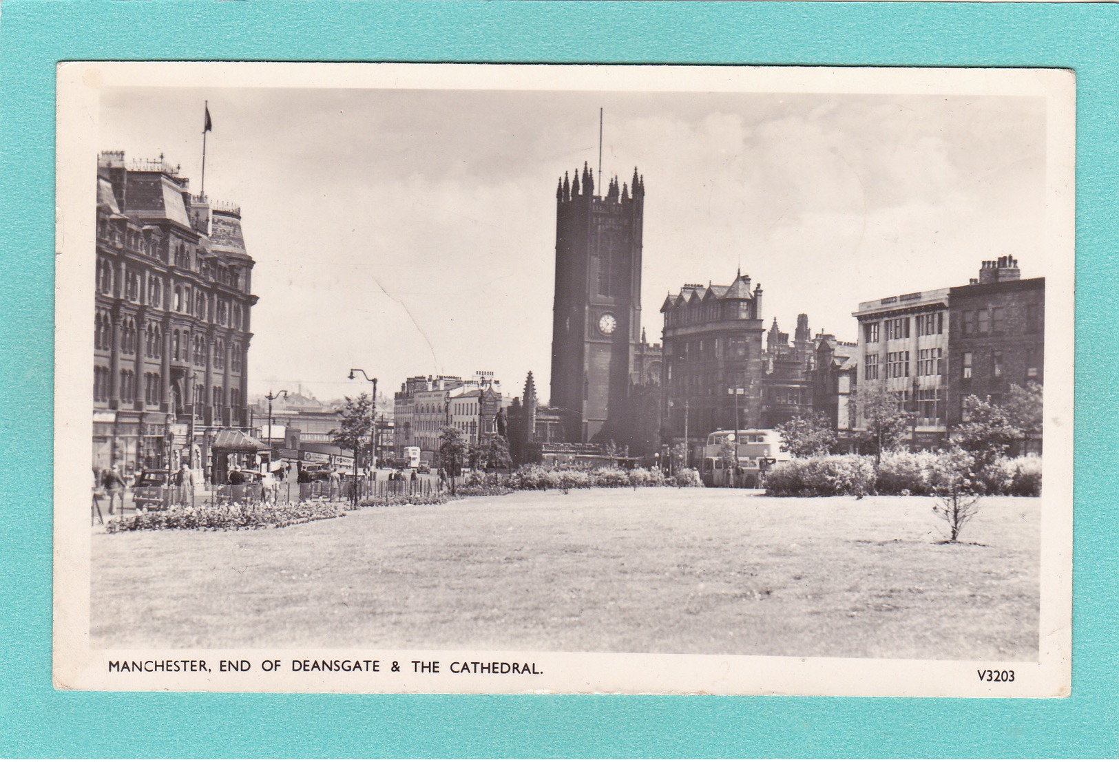 Old/Antique,?Postcard Of Deansgate And The Cathedral,Greater Manchester, England,.Posted With Stamp .Q55. - Otros & Sin Clasificación