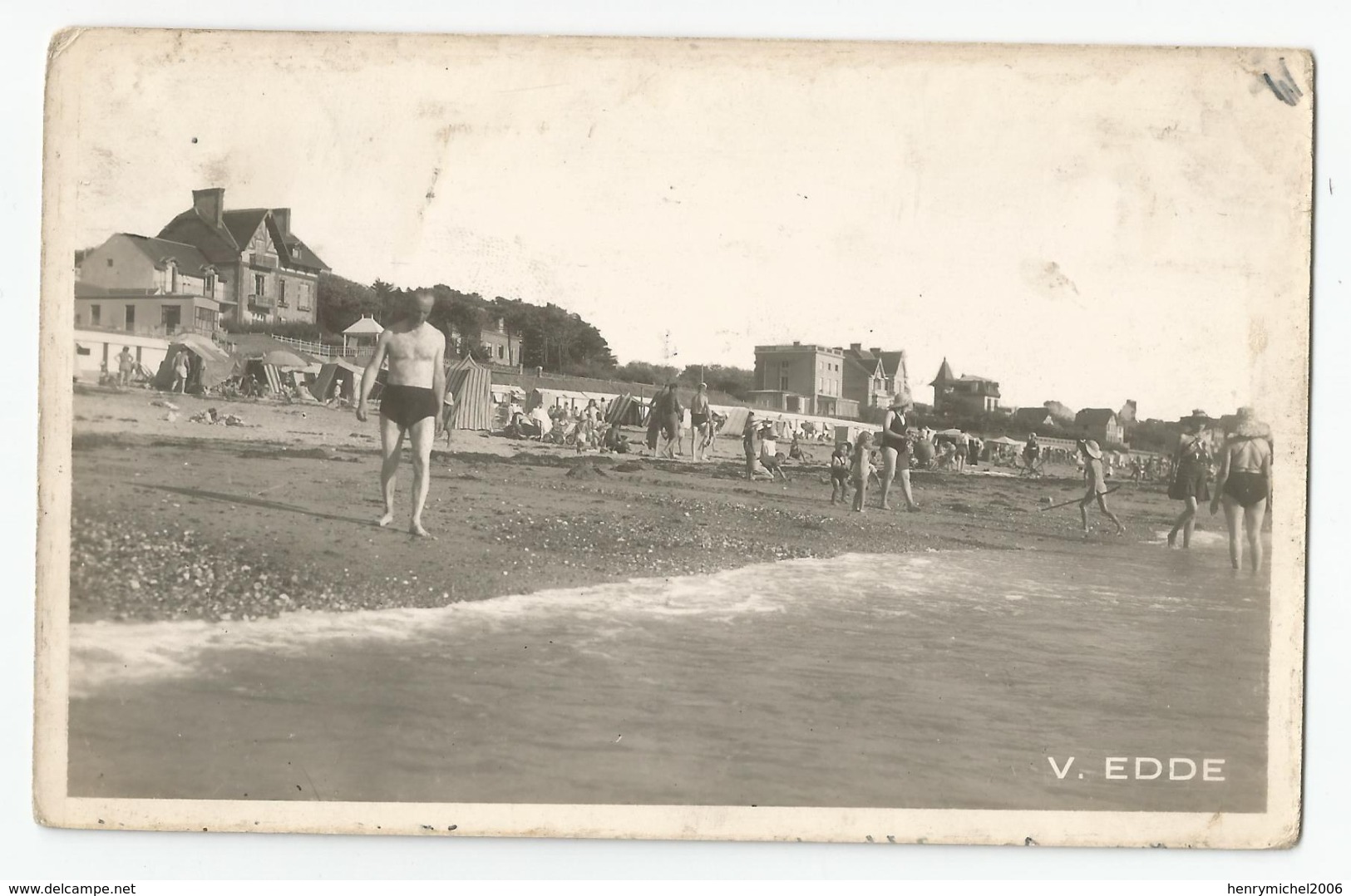 Manche - 50 - St Saint Pair Sur Mer La Plage A L'heure Du Bain Cachet Granville 1952 Ed Photo Edde - Saint Pair Sur Mer