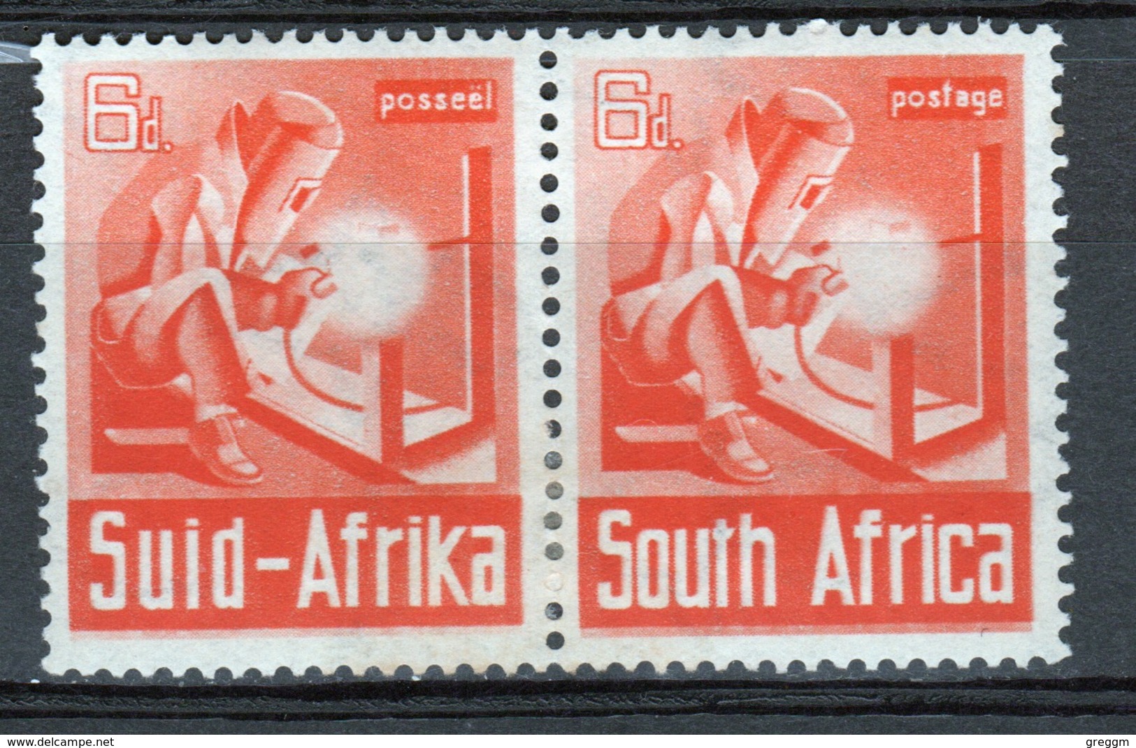 South Africa War Effort 6d Orange Pair 1941. - Nuevos