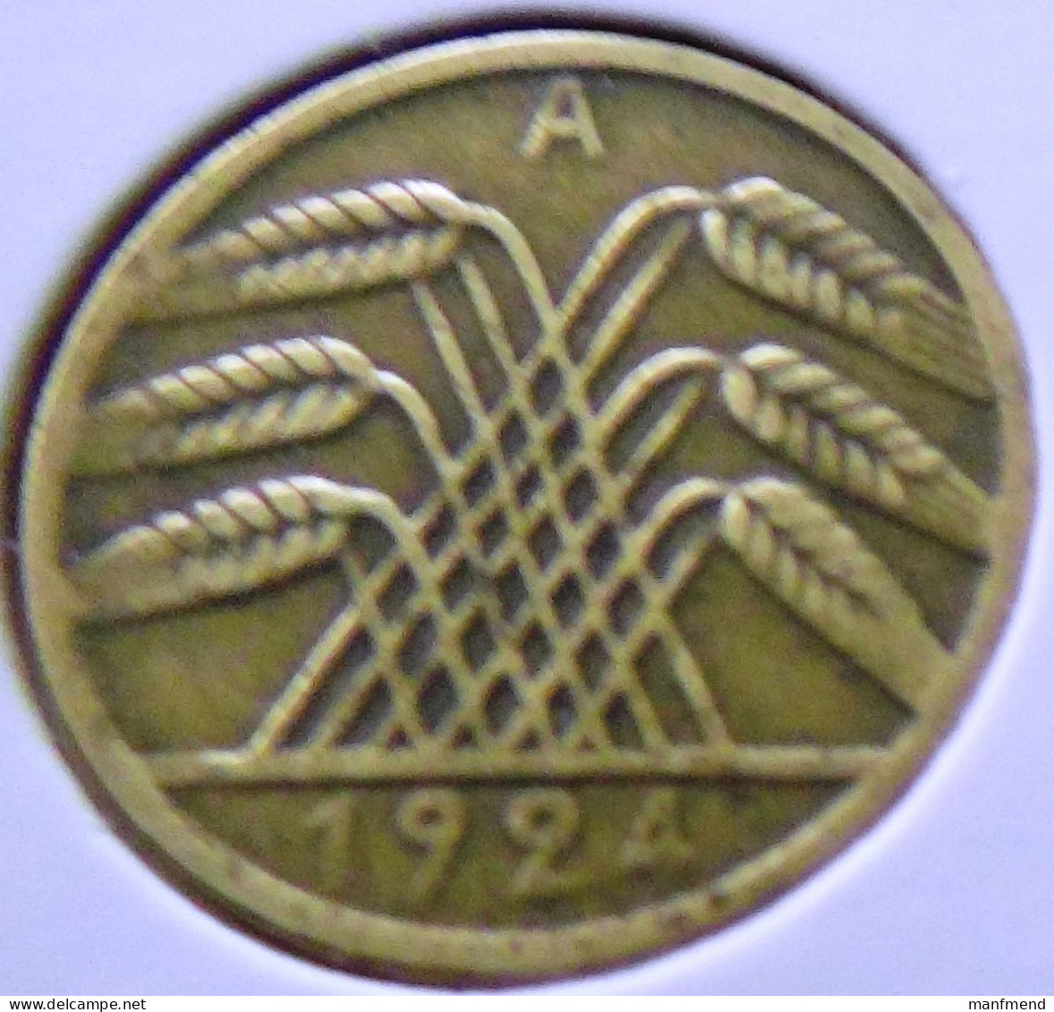 Germany - Weimarer Republik - 1924 - KM 32 - 5 Rentenpfennig - Mint A / Berlin - VF - Look Scans - 5 Rentenpfennig & 5 Reichspfennig