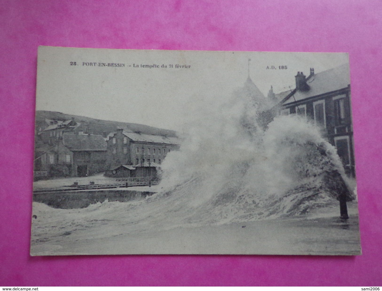 CPA  14 PORT EN BESSIN TEMPÊTE GROSSE VAGUE - Port-en-Bessin-Huppain