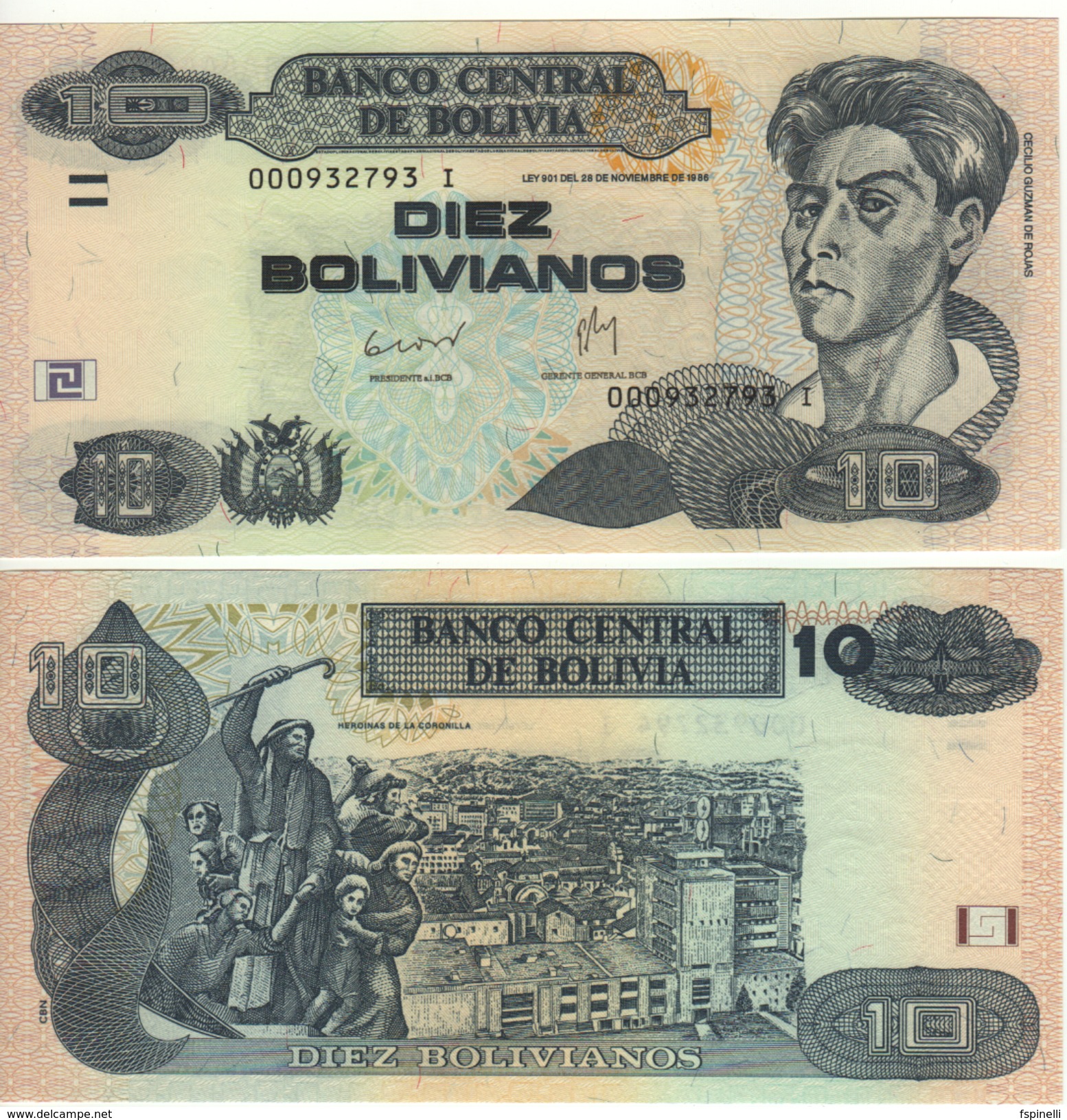 BOLIVIA   New 10 Bolivianos  Serie  I  (P233    2014 ) UNC - Bolivien