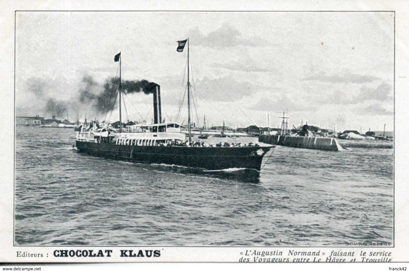 L'augustin Normand Faisant Le Service Des Voyageurs Entre Le Havre Et Trouville - Ferries