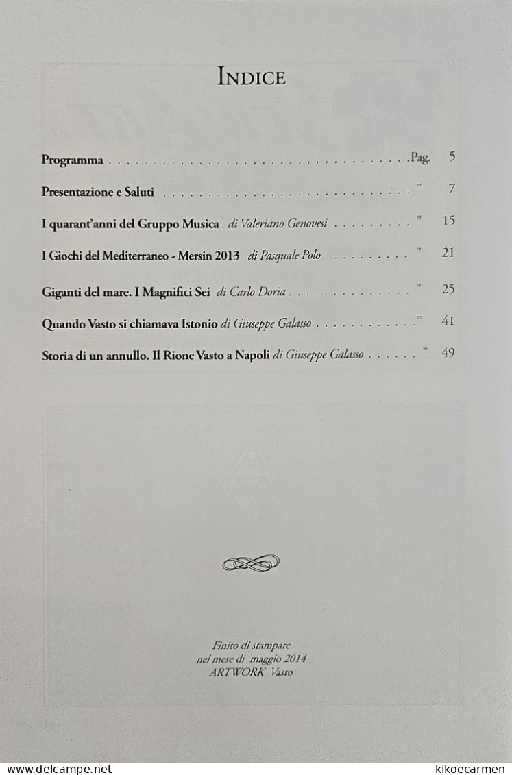 Music, Mersin 2013 Giochi Mediterraneo Sport, Navigation, Vastophil 2014 Vastofil Abruzzo VASTO 54 Coloured Pages - Mostre Filateliche