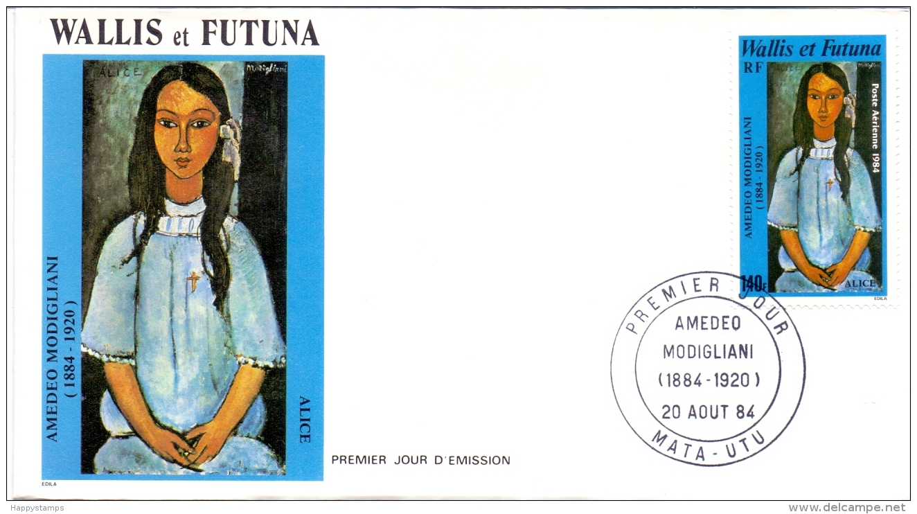 Wallis Et Futuna -  Amedeo Modigliani 1984 (FDC) - Brieven En Documenten