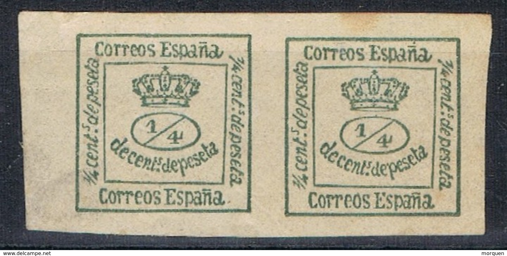 Dos Sellos 1 Cuartillo 1877, Variedad Impresion, Num  173 * - Ungebraucht