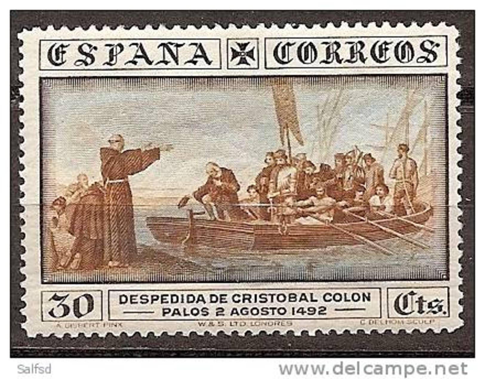 SPAIN Edifil # 540 * MH Avec Ch. Colon Columbus America Discover Ships / Barcos - Nuevos