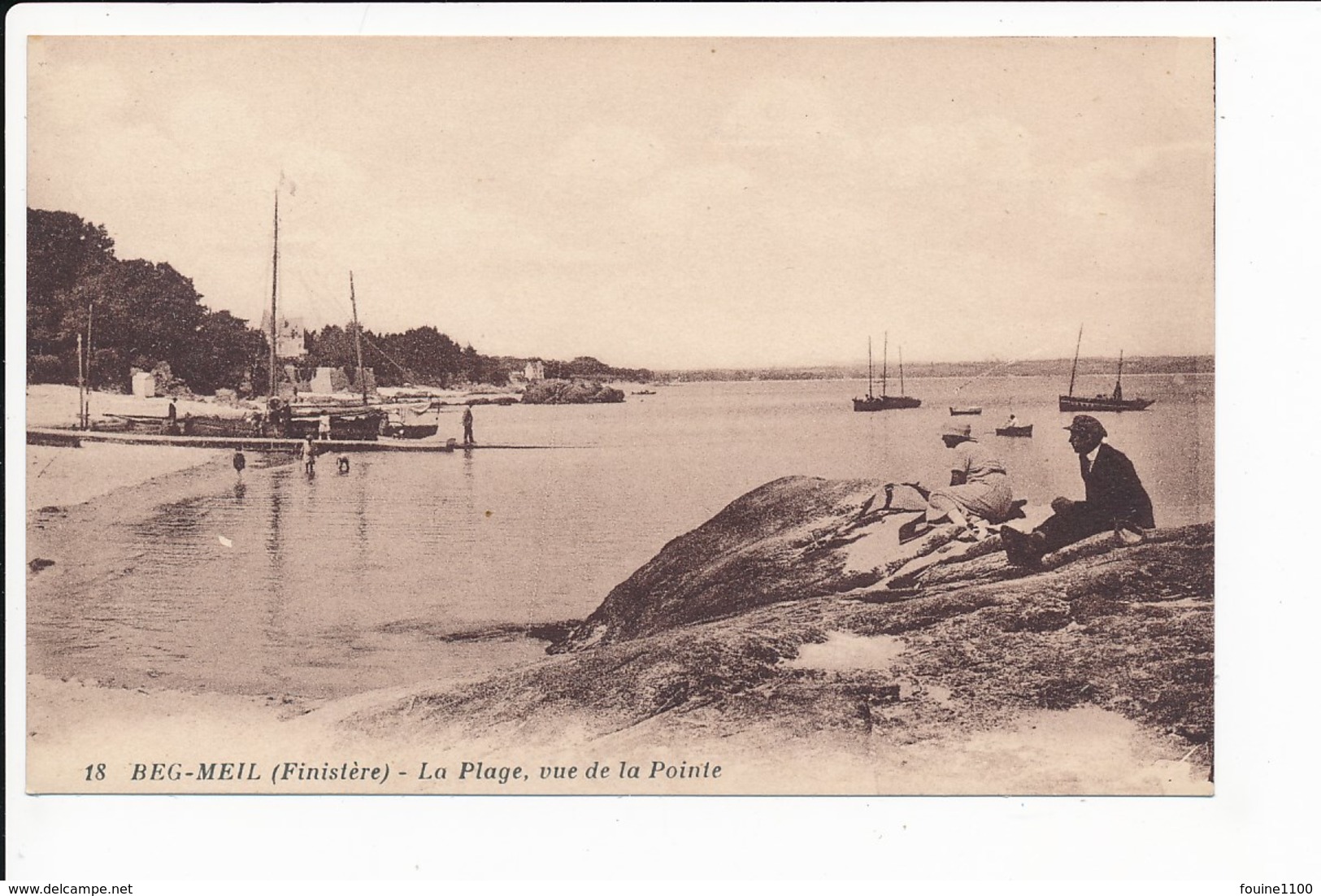 Carte De Beg Meil La Plage ( Recto Verso ) - Beg Meil