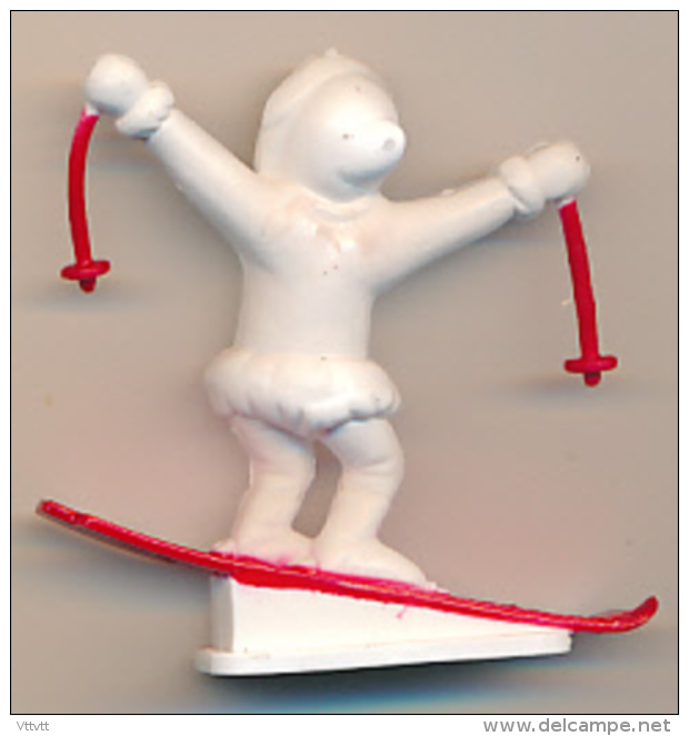 Figurine GLACES GERVAIS : Esquimaux Sur Ses Skis (3 Scans) Neuve Avec Son Emballage - Autres & Non Classés