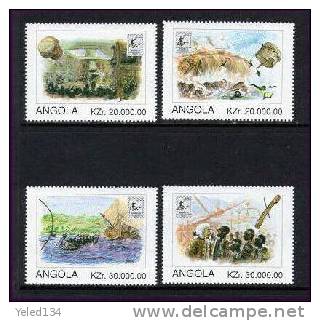 ANGOLA   973-6  MINT NEVER HINGED SET OF STAMPS  OF BRADEX 96 ; SHIPS ; SLAVES    ( - Bateaux