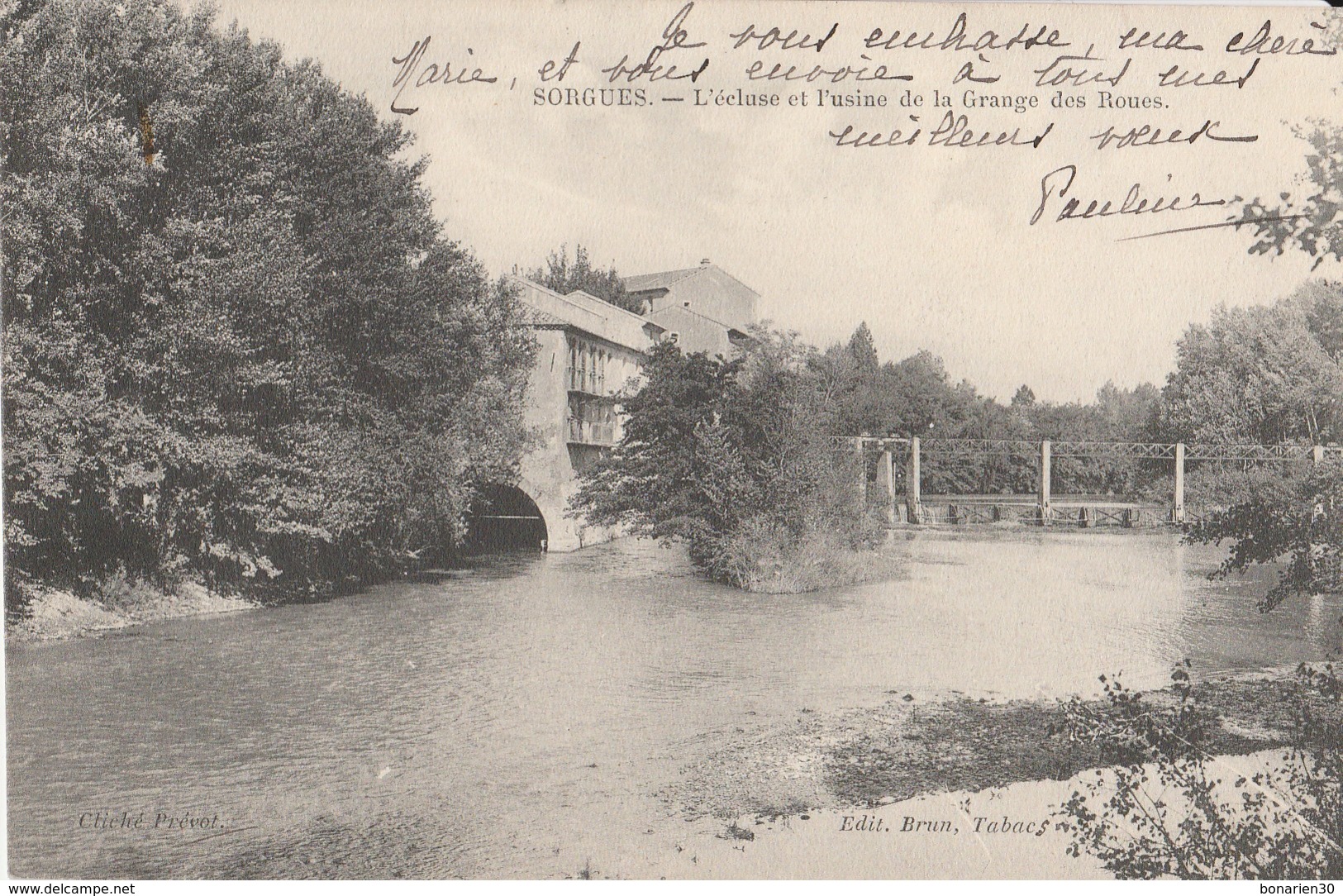 CPA 84 SORGUES L'ECLUSE  ET USINE GRANGE DES ROUES - Sorgues