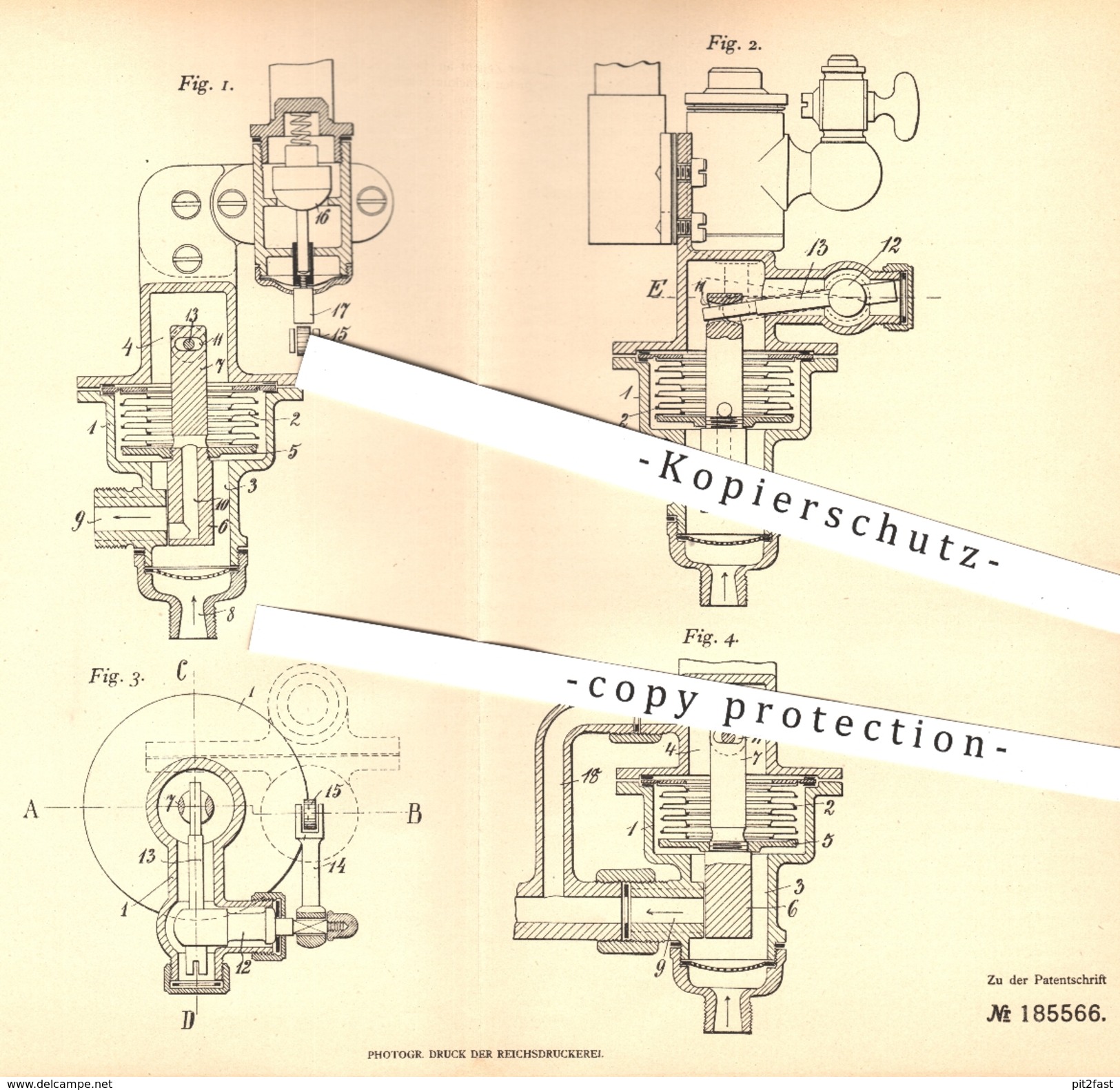 Original Patent - Deutsche Continental Gas Gesellschaft U. Fritz Mucke , Dessau , 1905 , Gaszufluss Am Brenner | Ventil - Documents Historiques