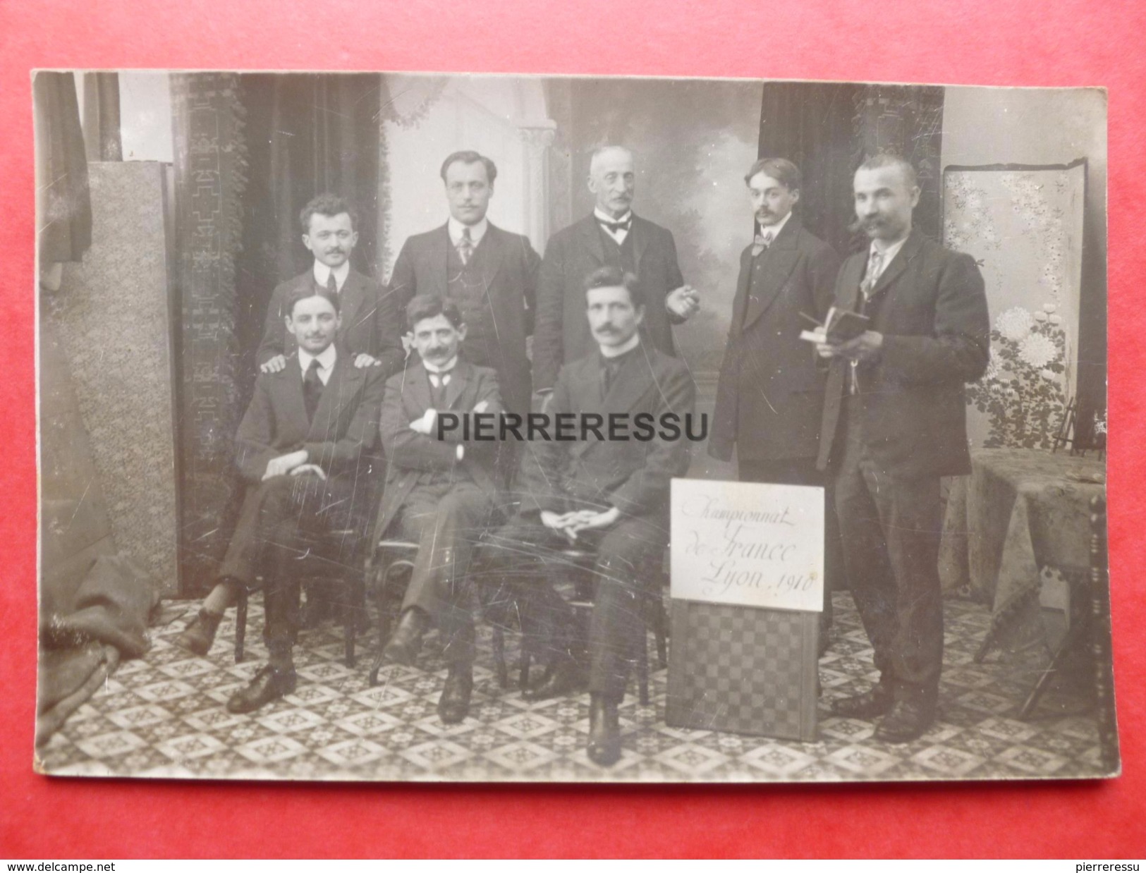 LYON CHAMPIONNAT DE FRANCE JEU DE DAMES 1910 CARTE PHOTO - Autres & Non Classés