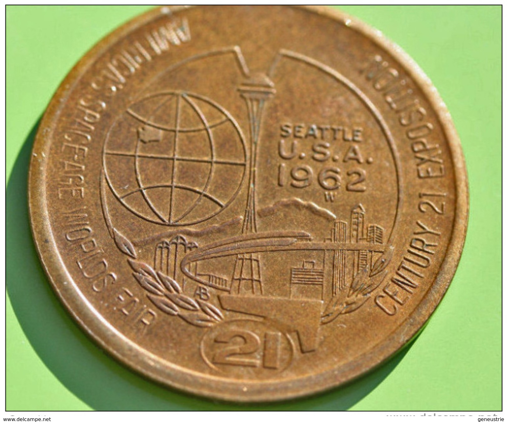 RARE ! Jeton De 1 Dollar "Good For One Dollar" Century 21 Exposition - Seattle USA 1962 Token Dollar - Noodgeld