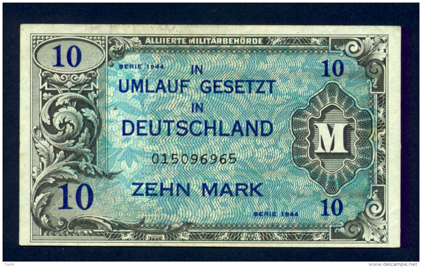 Banconota Germania 10 Mark 1944 FDS - A Identifier