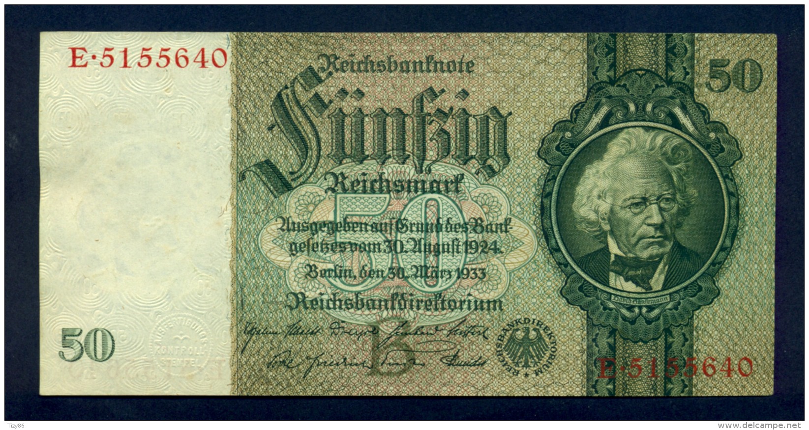 Banconota Germania 50 Reichsmark 30/3/1933 FDS - Zu Identifizieren
