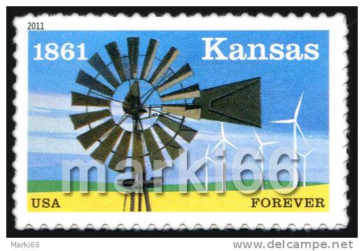 USA - 2011 - Kansas Statehood - Mint Self-adhesive Stamp - Nuovi