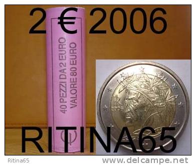 !!! N. 1 ROT./ROLL 2 &euro; 2006 DANTE ITALIA NOT BLIND !!! RARE - Italy
