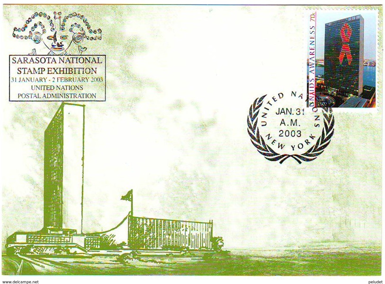 U.N. - UNITED NATIONS POSTAL ADMINISTRATION - NEW YORK - SARASOTA NATIONAL STAMP EXHIBITION 2003 - SPECIAL CANCEL - Tarjetas – Máxima