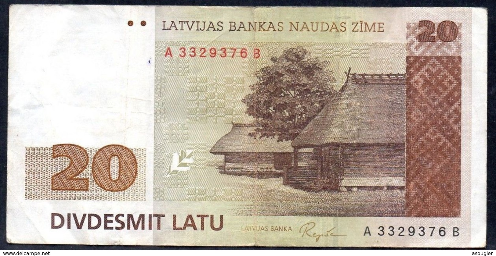 LATVIA 20 LATU 1992 P-45 F-VF - Letland