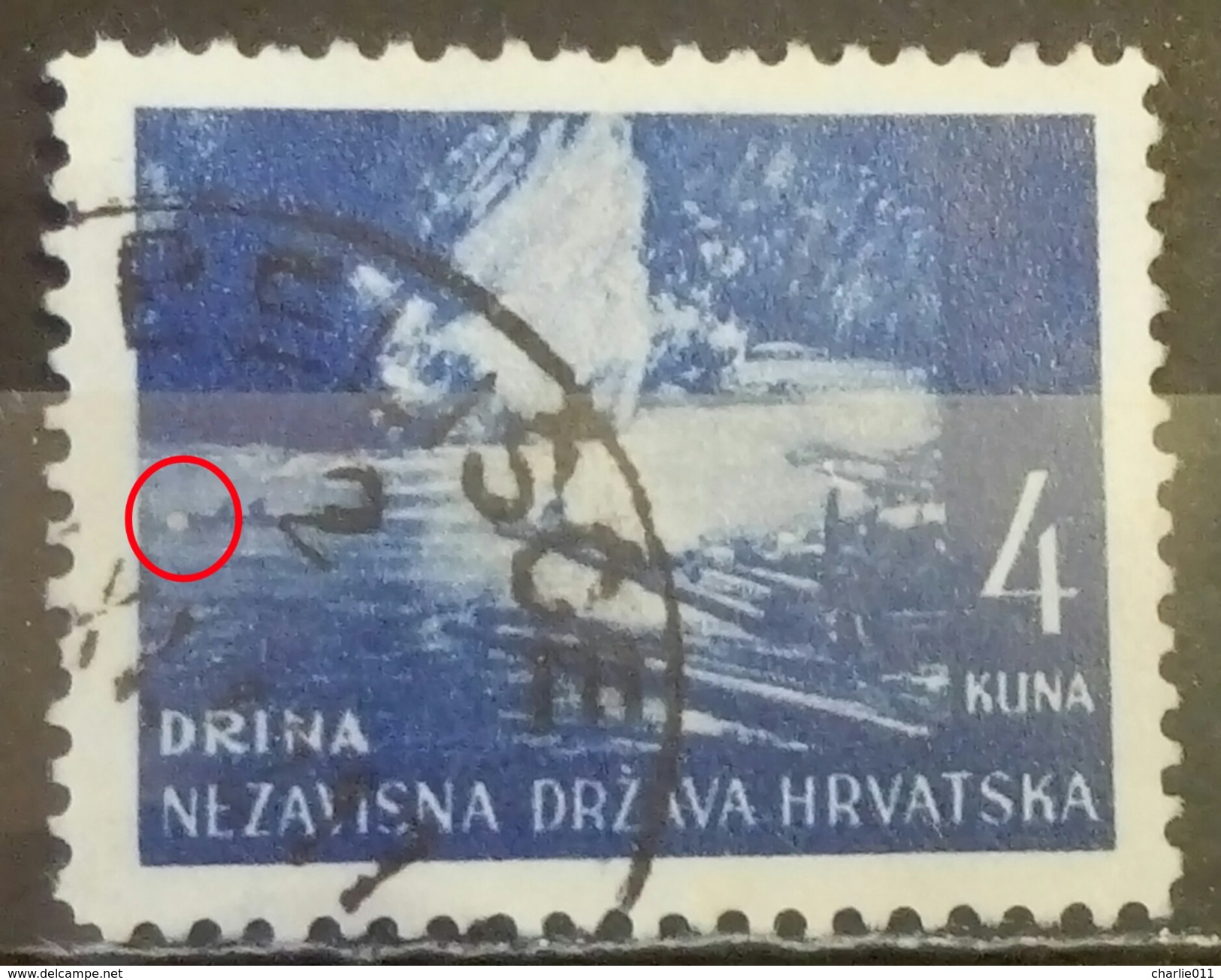 LANDSCAPES-DRINA-ERROR-CIRCLE-POSTMARK-BELI&Scaron;CE-NDH-CROATIA-1941 - Croatia