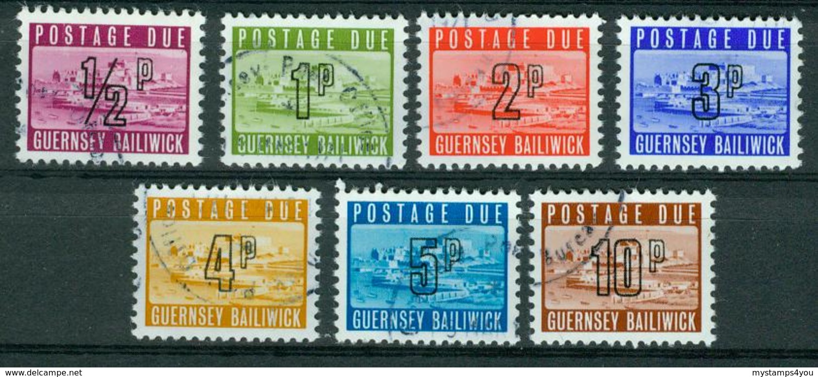 BM Guernsey Portomarken 1971 - MiNr 8-14 - Used - Schloss Cornet - Guernsey