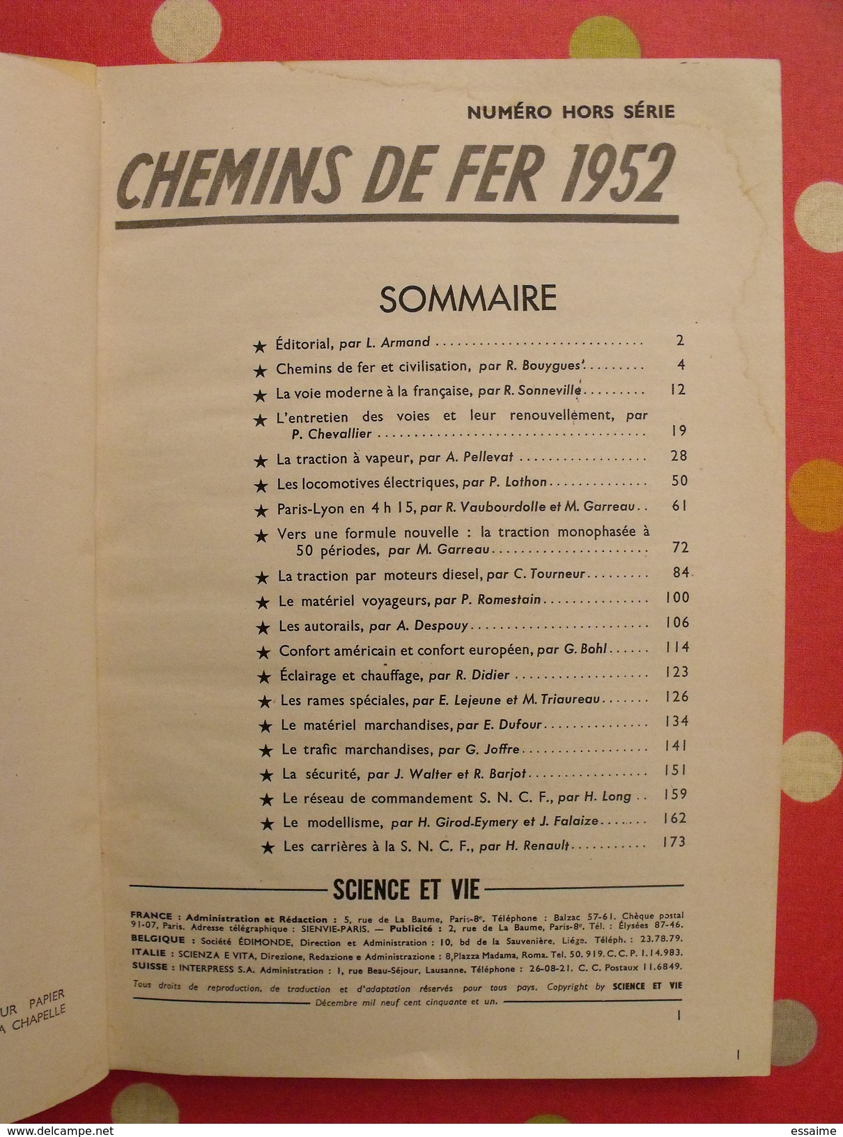 Science Et Vie. N° Spécial Chemins De Fer 1952. Illustrations Train Locomotive Micheline Autorail - Railway & Tramway