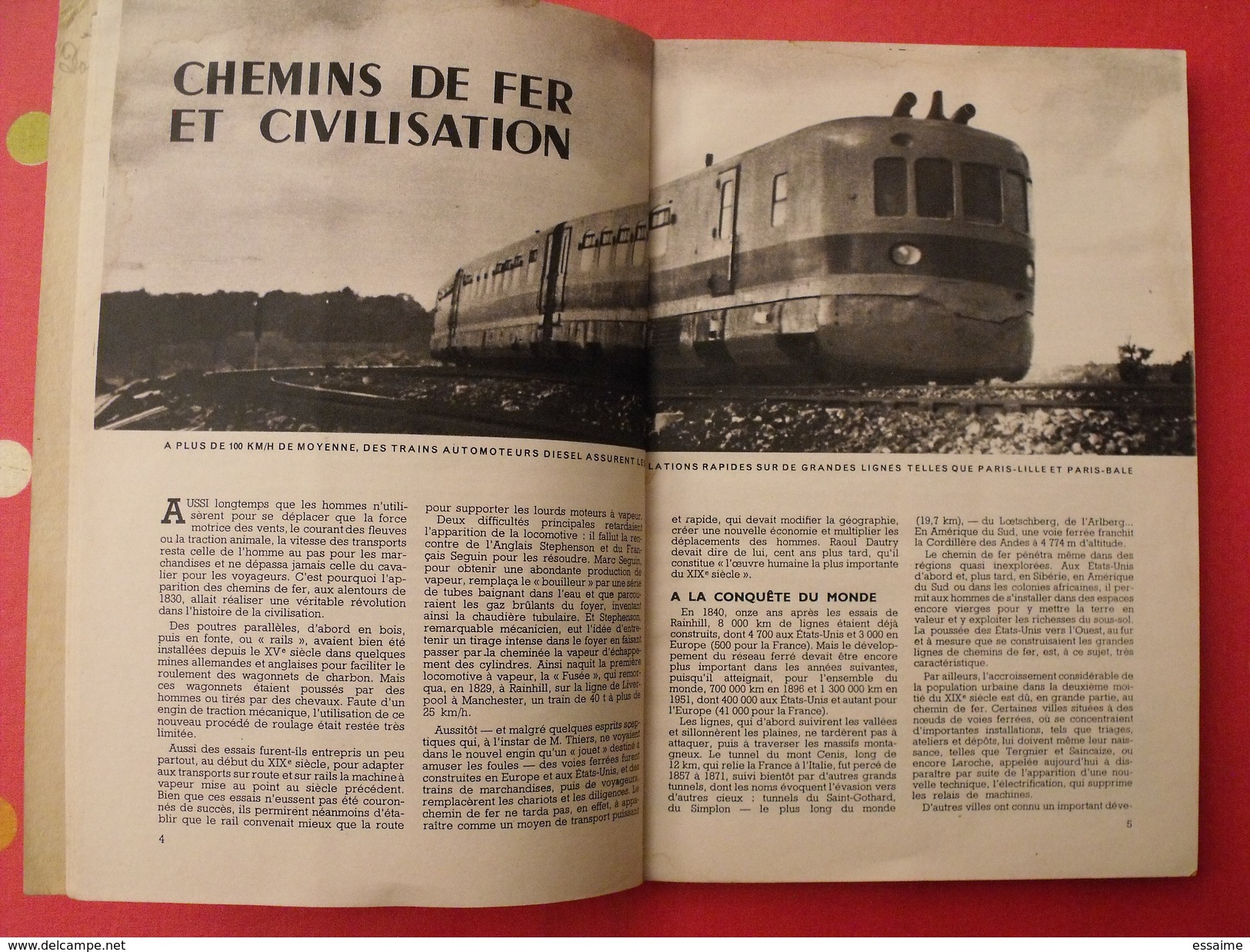 Science Et Vie. N° Spécial Chemins De Fer 1952. Illustrations Train Locomotive Micheline Autorail - Railway & Tramway