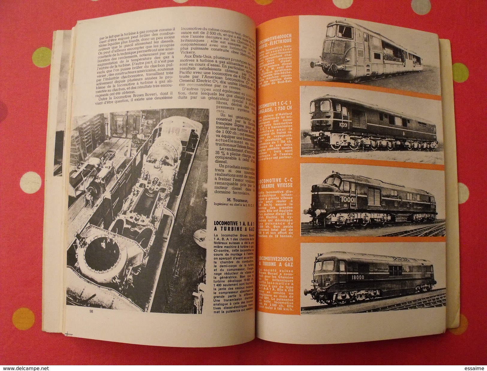 Science et Vie. n° spécial chemins de fer 1952. illustrations train locomotive micheline autorail