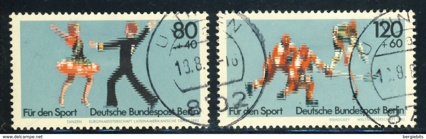 1983 Berlin VF Used Complete Set Of 2 Semi Postal Stamps "Dancing & Ice Hockey", Michel # 698-699 - Used Stamps