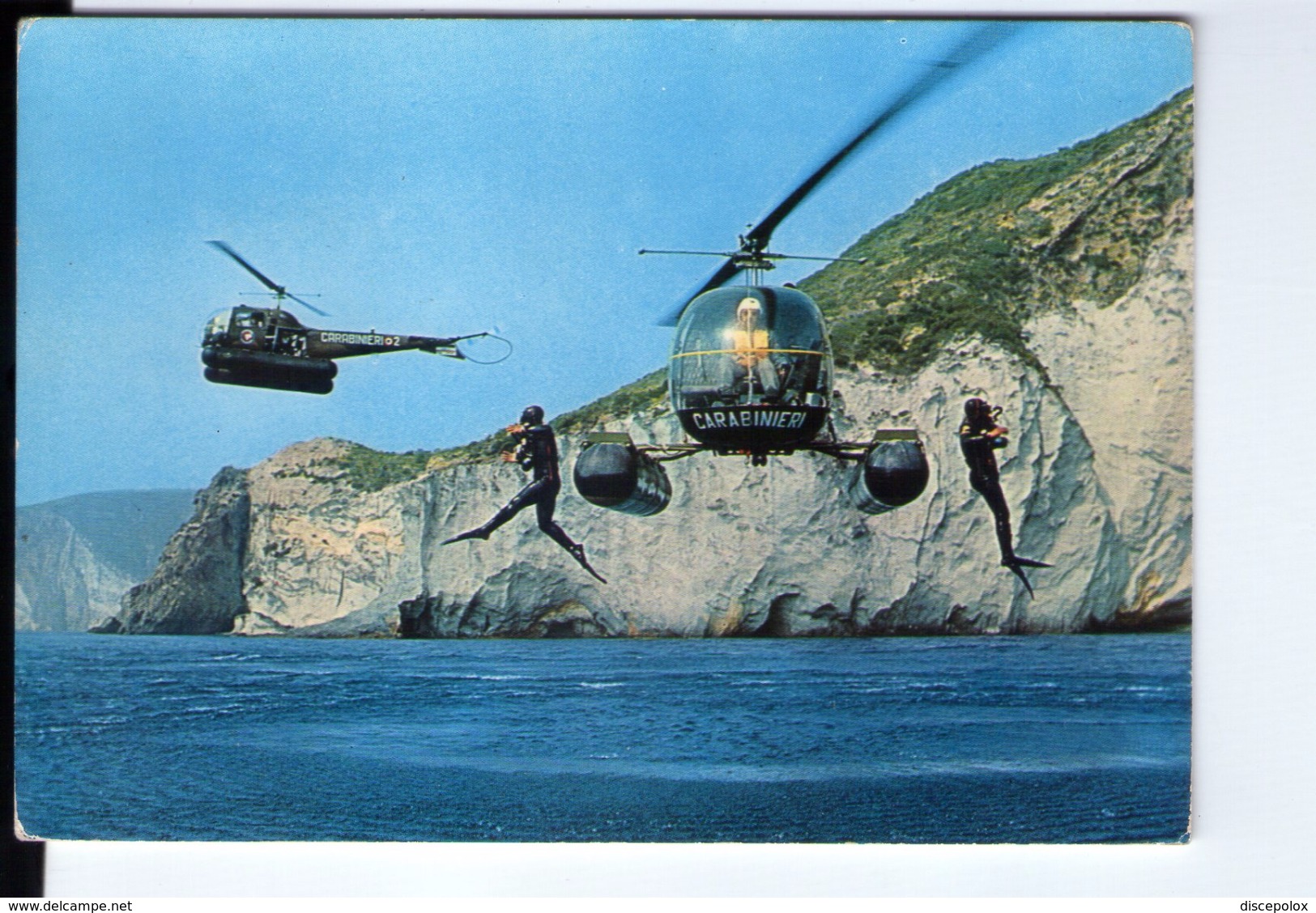 S2749 Cartolina: Cooperazione Tra Elicotteri E Carabinieri Subacquei  _ Hélicoptère, Helicopter, Elicottero - Elicotteri