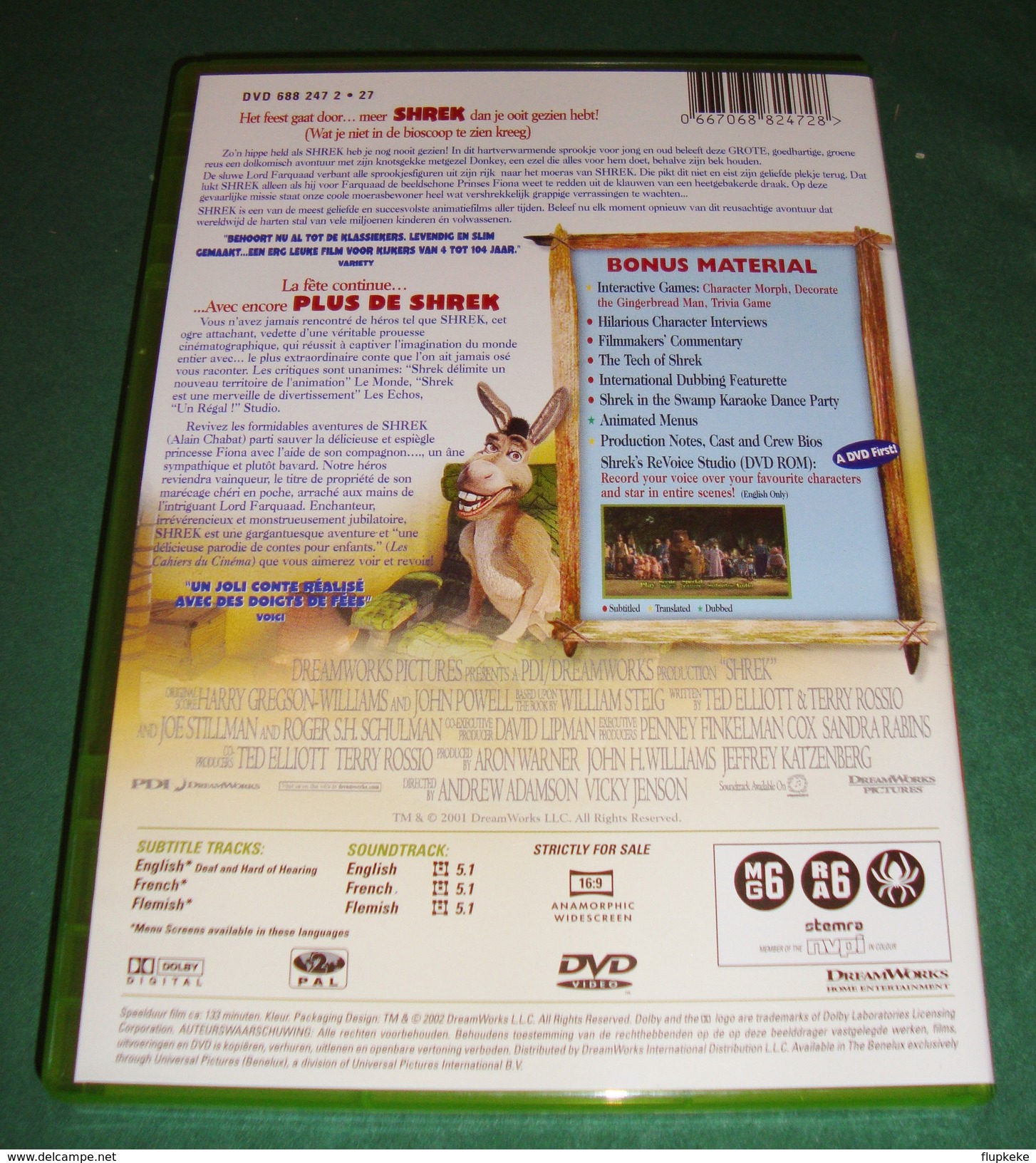 Dvd Zone 2 Shrek (2001) - DVD Édition Simple Vf+Vostfr - Dessin Animé