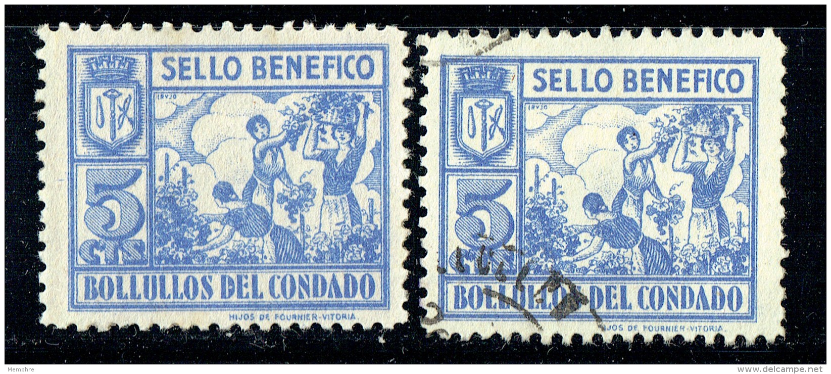 BOLLULLOS DEL COSDADO Sello Benefico 5 Cts (*) Y Usado - Spanish Civil War Labels