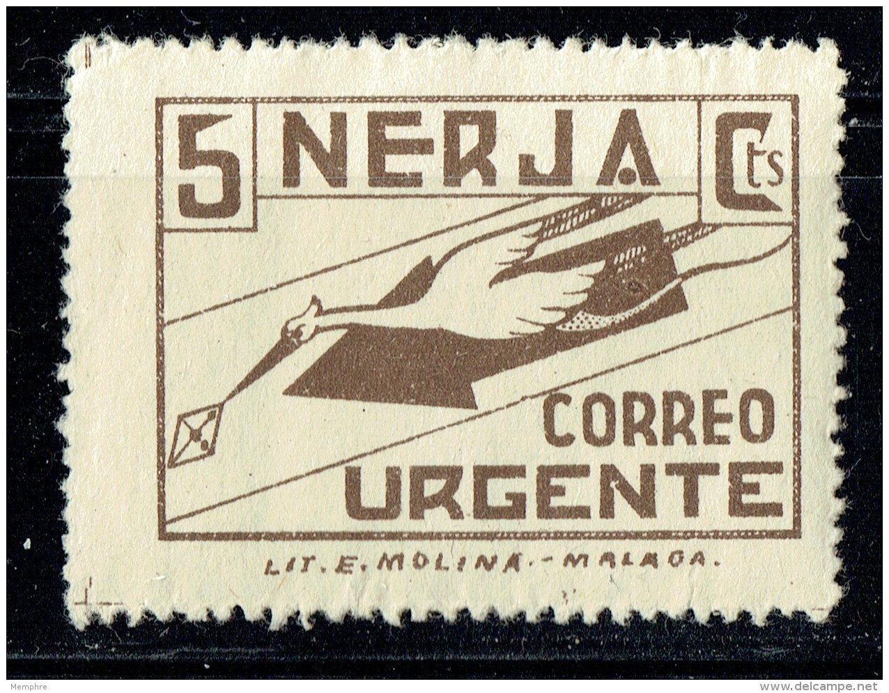 NERJA  Correo Urgente 5 Cts  * - Spanish Civil War Labels
