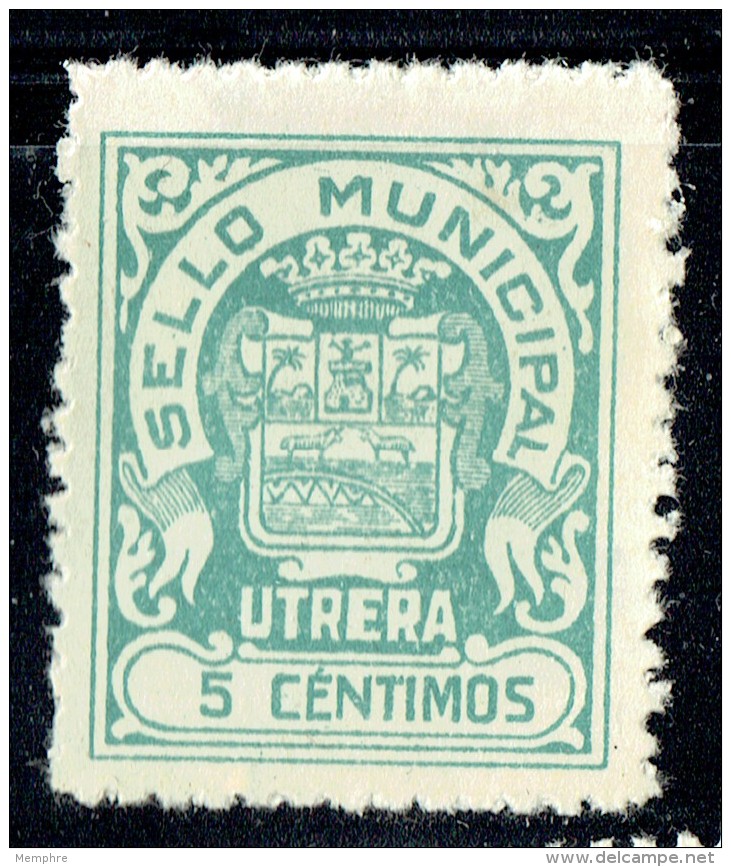 UTRERA  Sello Municipal  5 Cts  (*) - Viñetas De La Guerra Civil