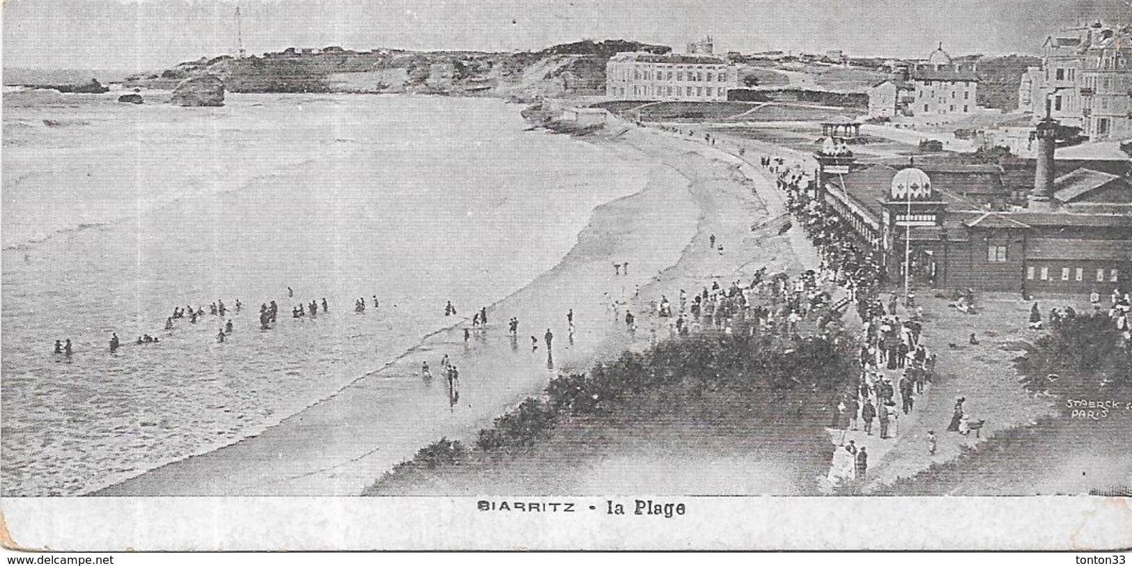 BIARRITZ  - 64 -  Mini Carte 13.5 X 6.5  - Une Vue De La Plage - ENCH - - Biarritz