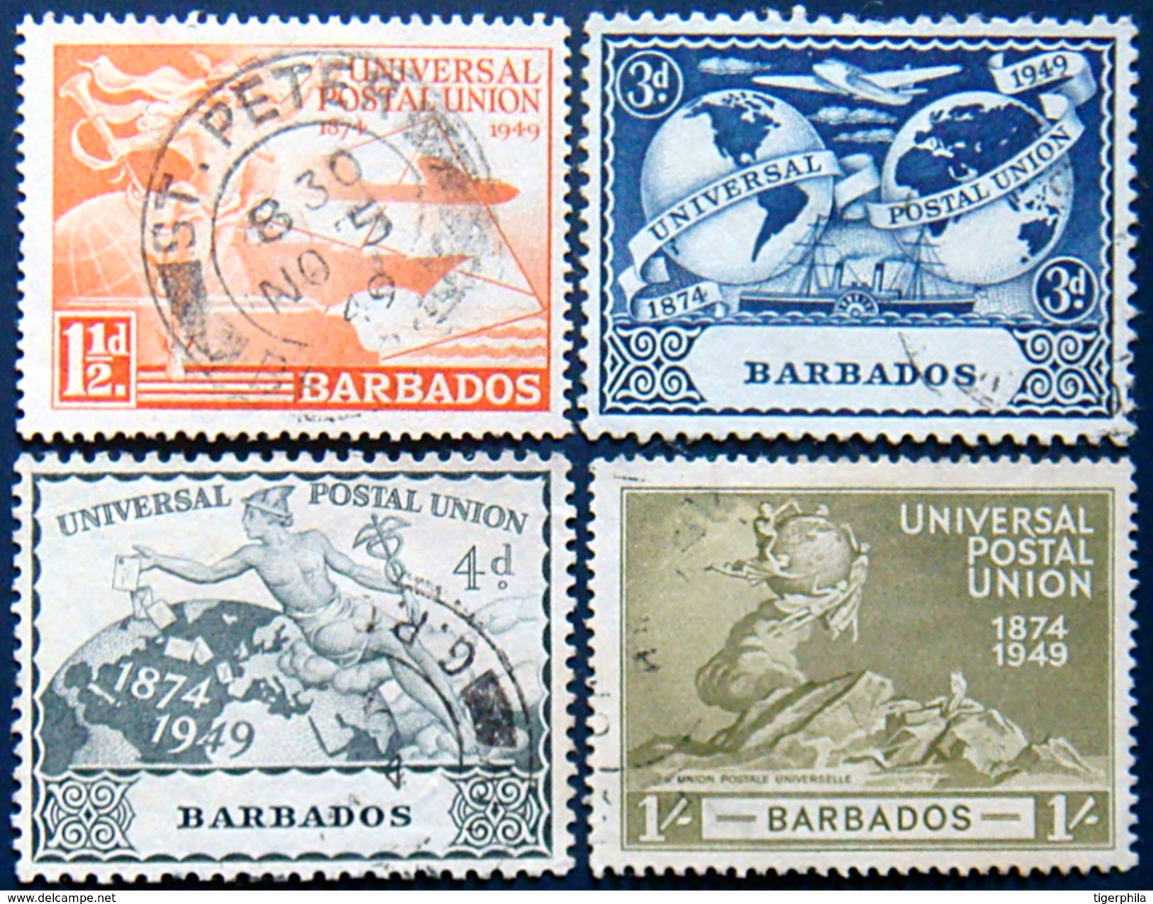 BARBADOS 1949 U.P.U. COMPLETE SET Used - UPU (Union Postale Universelle)