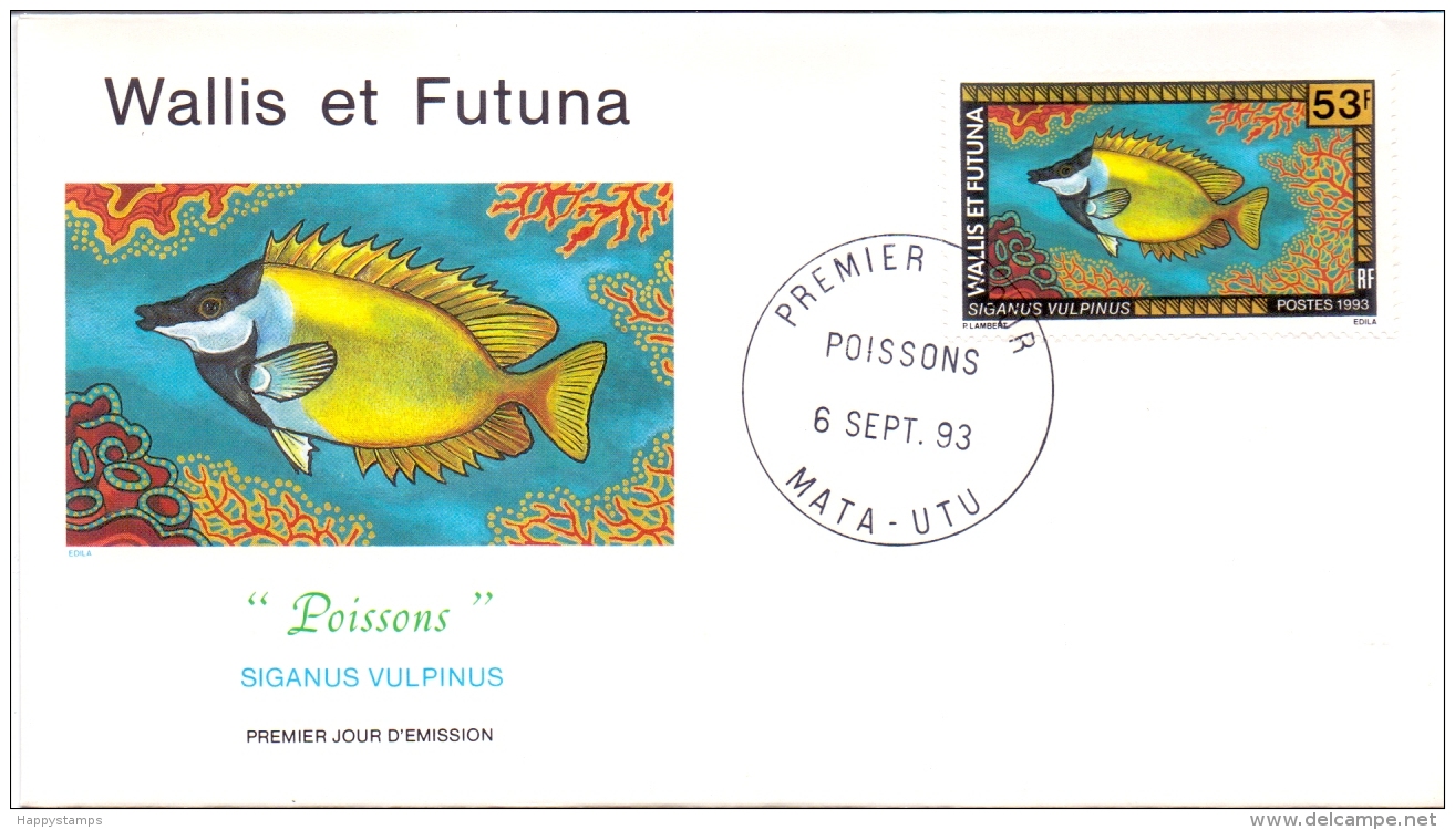 Wallis Et Futuna -  Fische / Fish 1993 (FDC) - Gebruikt