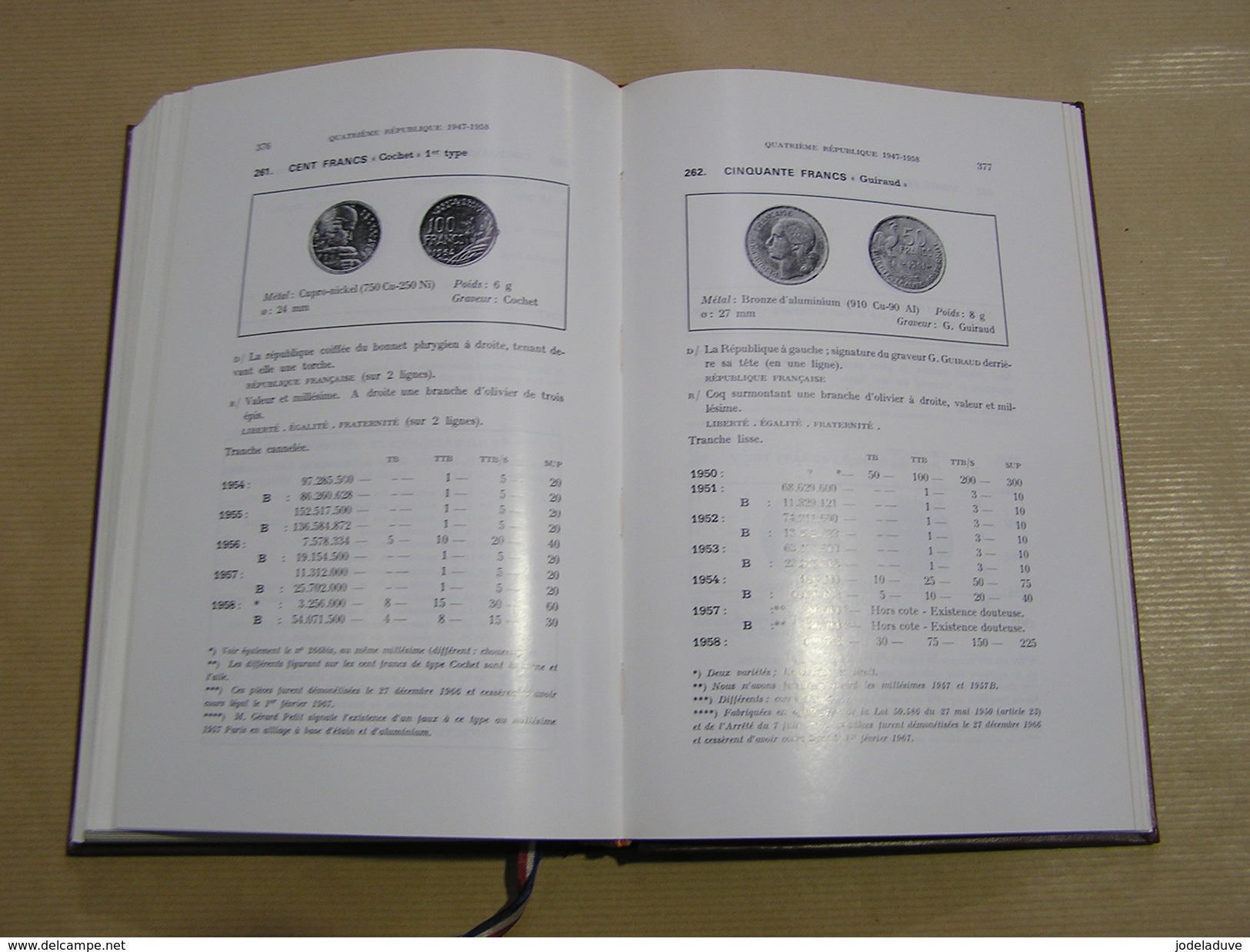 REPERTOIRE DE LA NUMISMATIQUE FRANCAISE CONTEMPORAINE J De MEY Numismate Pièce Argent Monnaies Or Collection Franc
