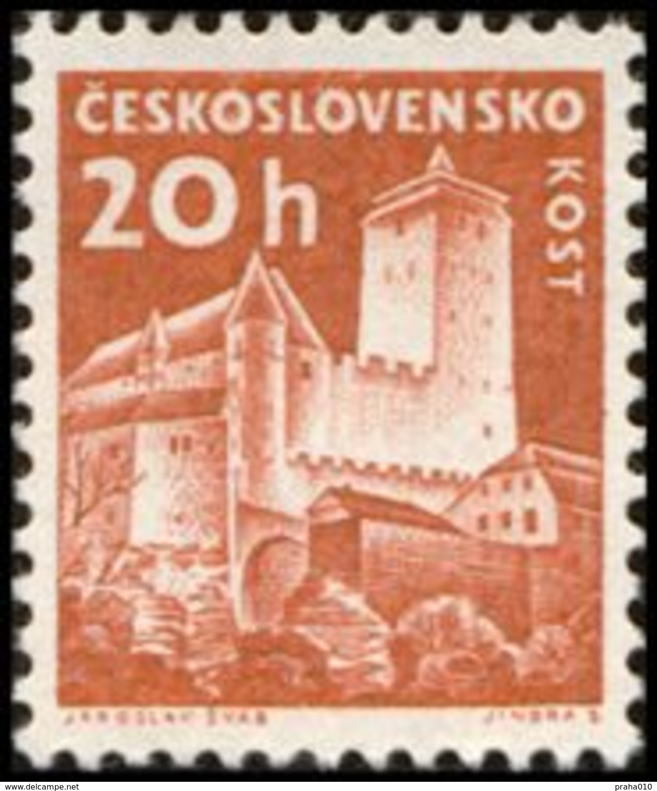 Czechoslovakia / Stamps (1960) 1103: Czechoslovak Castles And Chateaus (Kost); Painter: Jaroslav Svab - Sonstige & Ohne Zuordnung