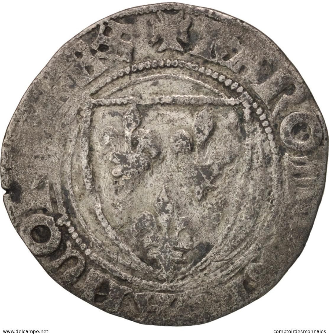 Monnaie, France, Charles VI, Blanc Guénar, Dijon, TB, Billon, Duplessy:377A - 1380-1422 Charles VI The Beloved