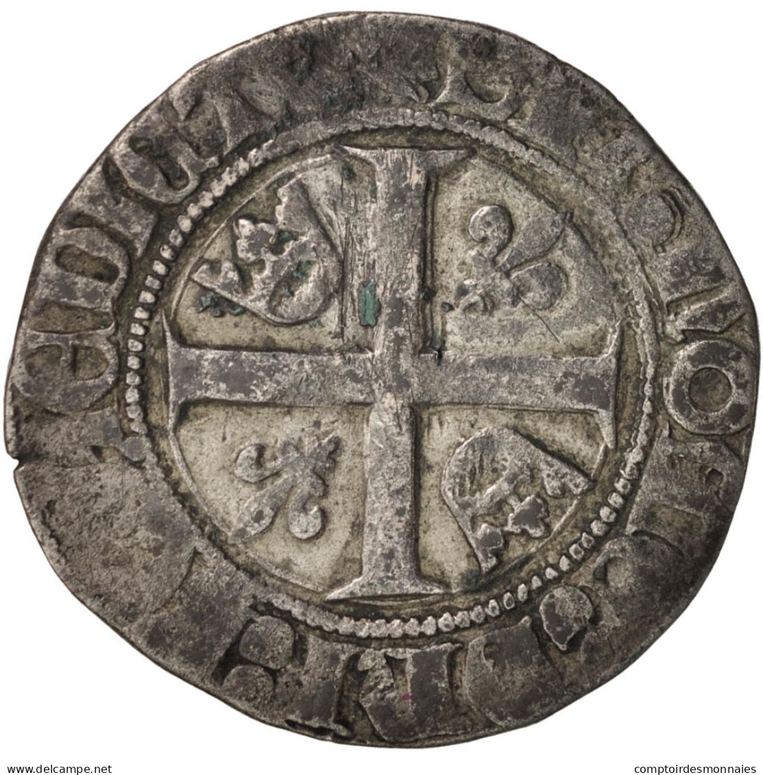 Monnaie, France, Charles VI, Blanc Guénar, Dijon, TB, Billon, Duplessy:377A - 1380-1422 Charles VI The Beloved