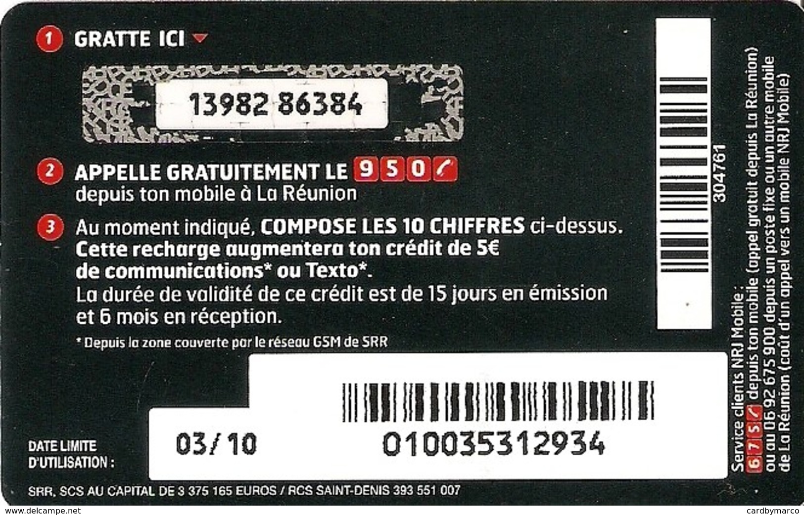 *COMORE - MAYOTTE* - Scheda Usata (03.10) - Comoros