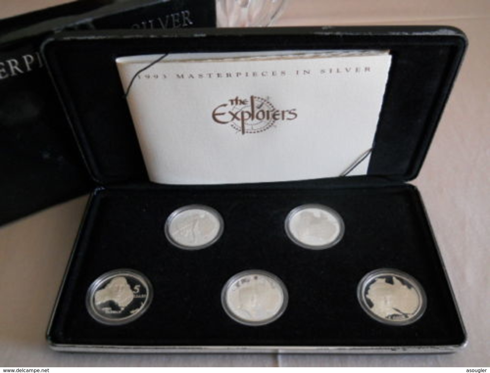 AUSTRALIA 5 X 5 DOLLARS 1993 SILVER PROOF "THE EXPLORERS" - Ongebruikte Sets & Proefsets