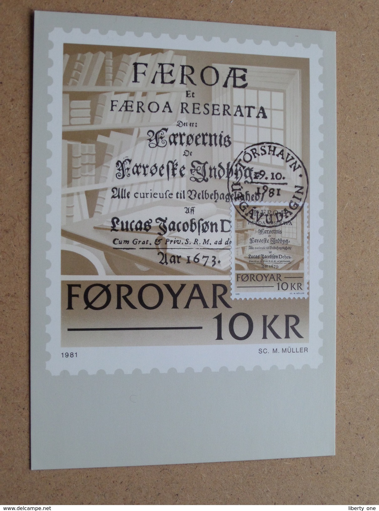 FOROYAR 10 KR (SC. M. MÜLLER) Stamp TORSHAVN 19-10-1981 ( Zie Foto ) ! - Cartoline Maximum