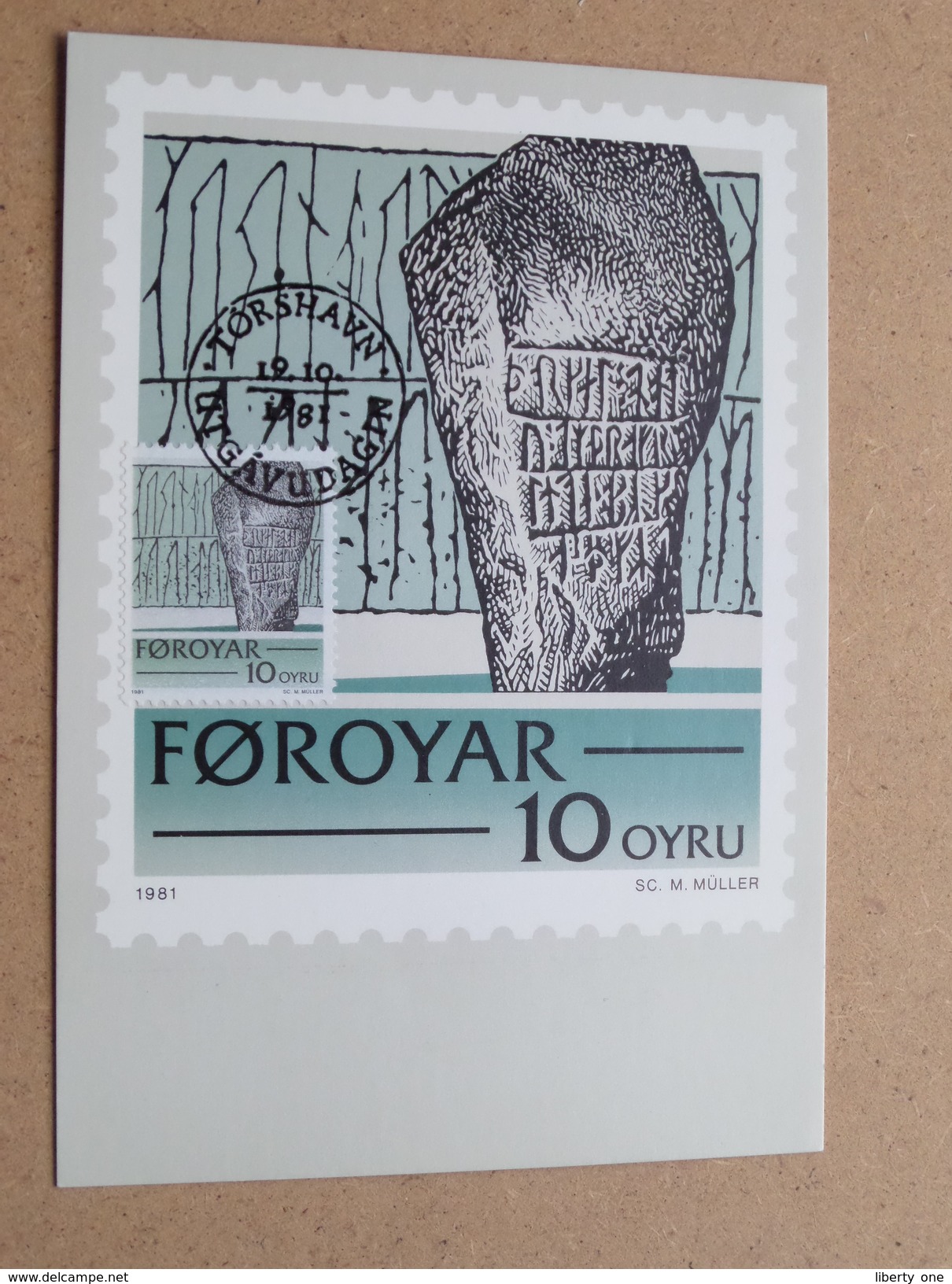 FOROYAR 10 OYRU (SC. M. MÜLLER) Stamp TORSHAVN 19-10-1981 ( Zie Foto ) ! - Maximumkaarten