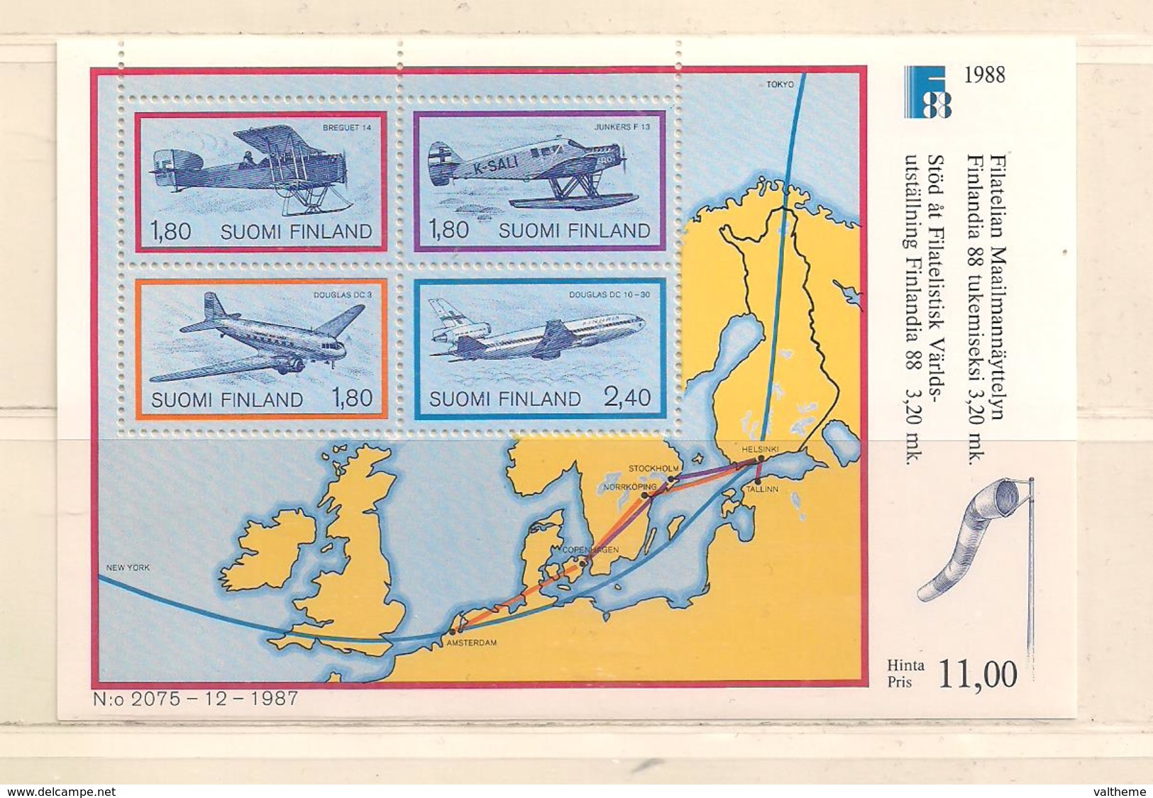 FINLANDE  ( EUFIN - 87 )   1988  N° YVERT ETV TELLIER  N°  4    N** - Blocks & Sheetlets